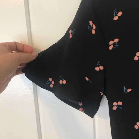 EUC Xhilaration Ruffle Faux Wrap Cherry dress xs - Picture 6 of 8